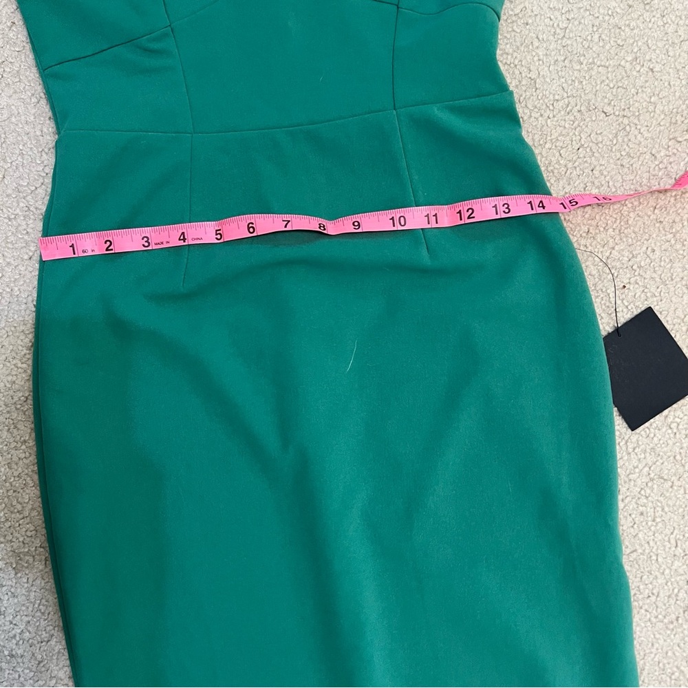 Lulus Women's Vibrant Allure Kelly Green Fitted Midi Dress Size XS NWT wedding - Picture 14 of 14